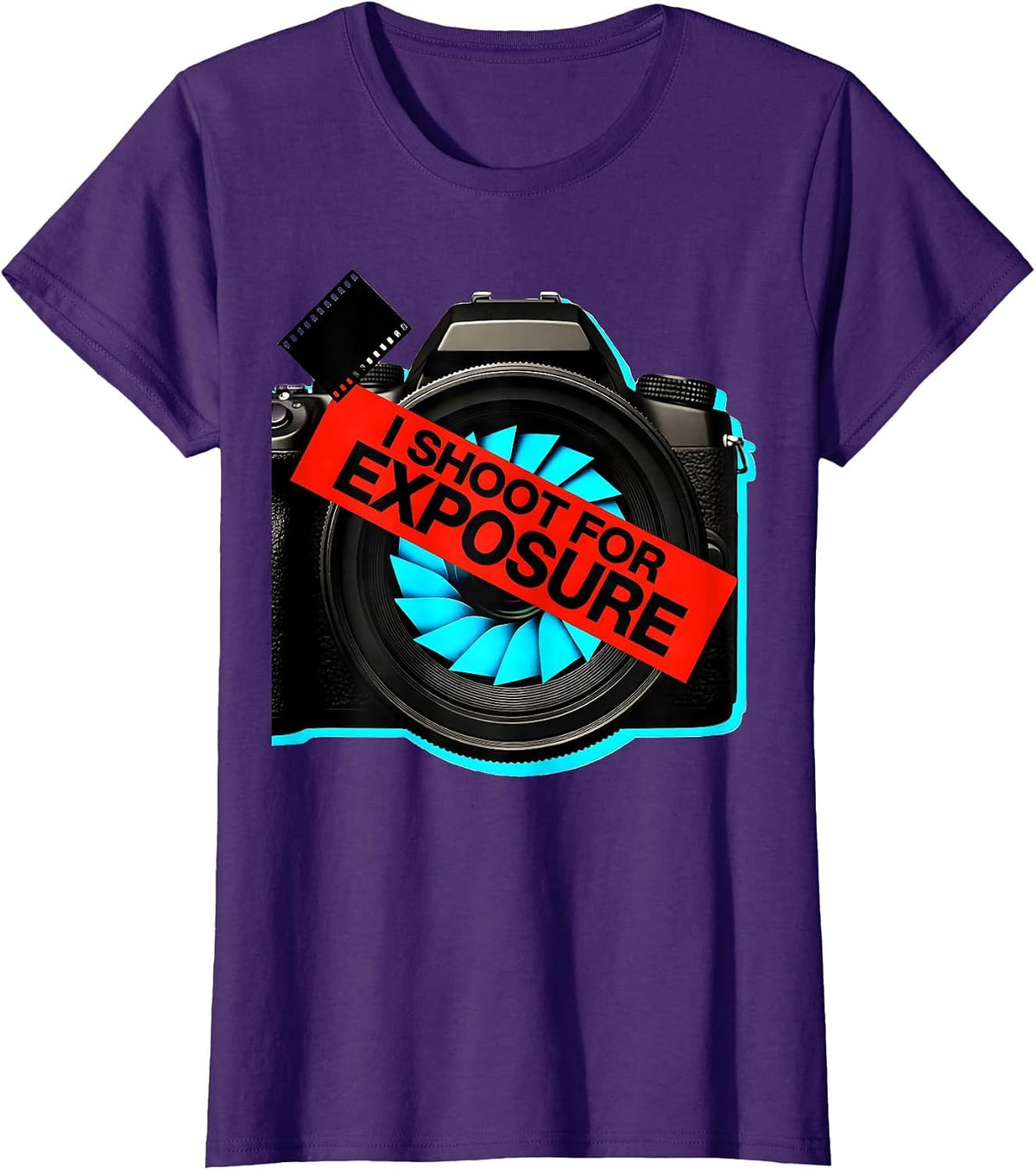 Women's I Shoot For Exposure Funny Photography Hobbyist Camera T-Shirt - Purple