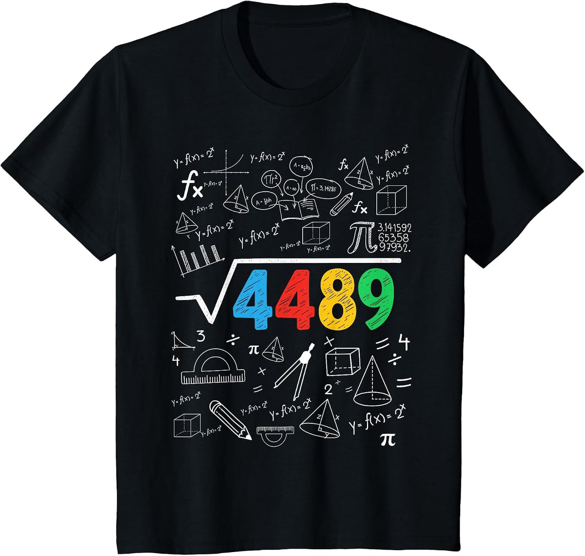67 Meme Square Root 4489 Slang Six Seven Math Teacher T-Shirt - Black