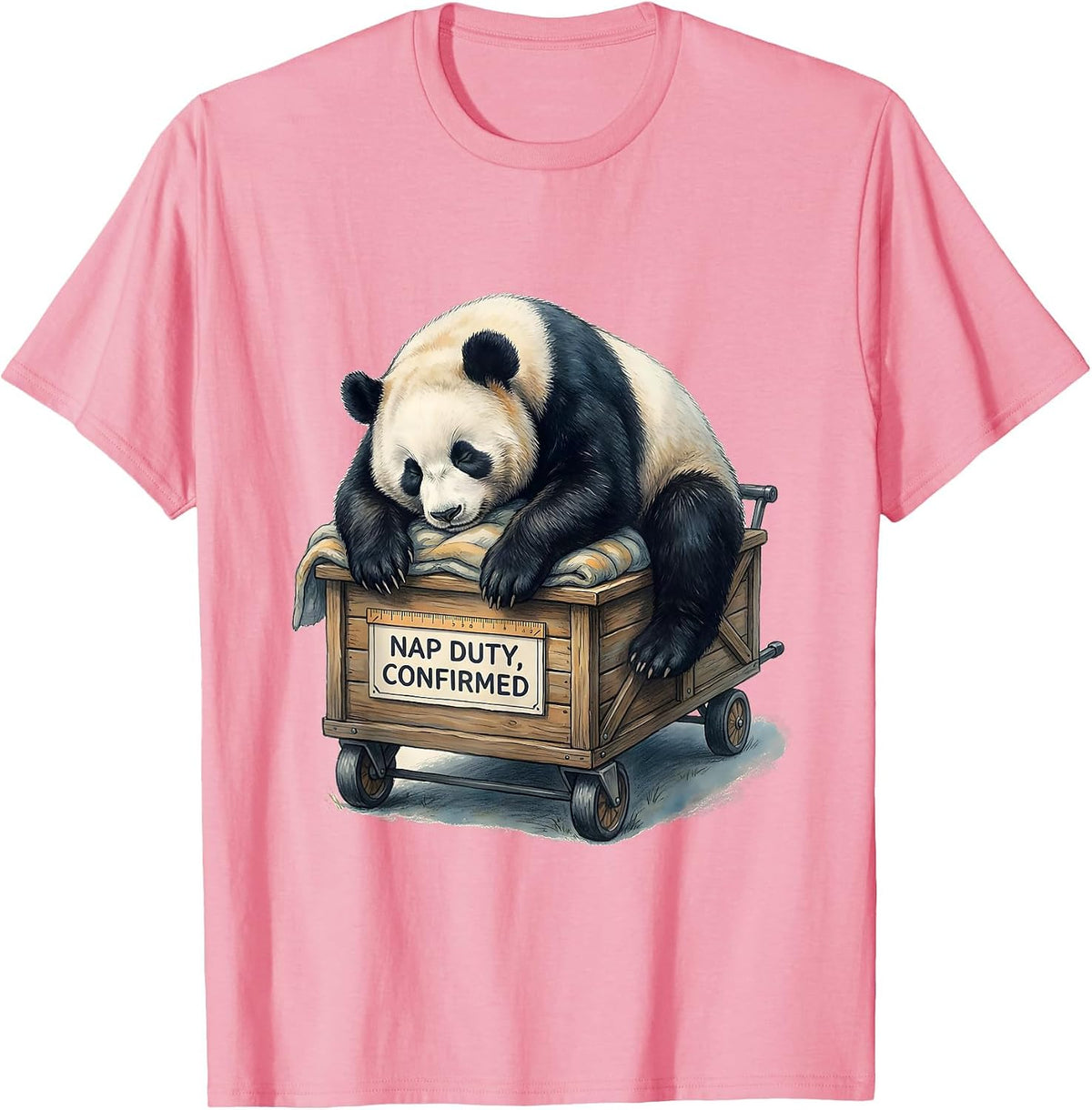 Men's Nap Duty Confirmed Funny Panda Bear Animal Lover Gift T-Shirt - Pink