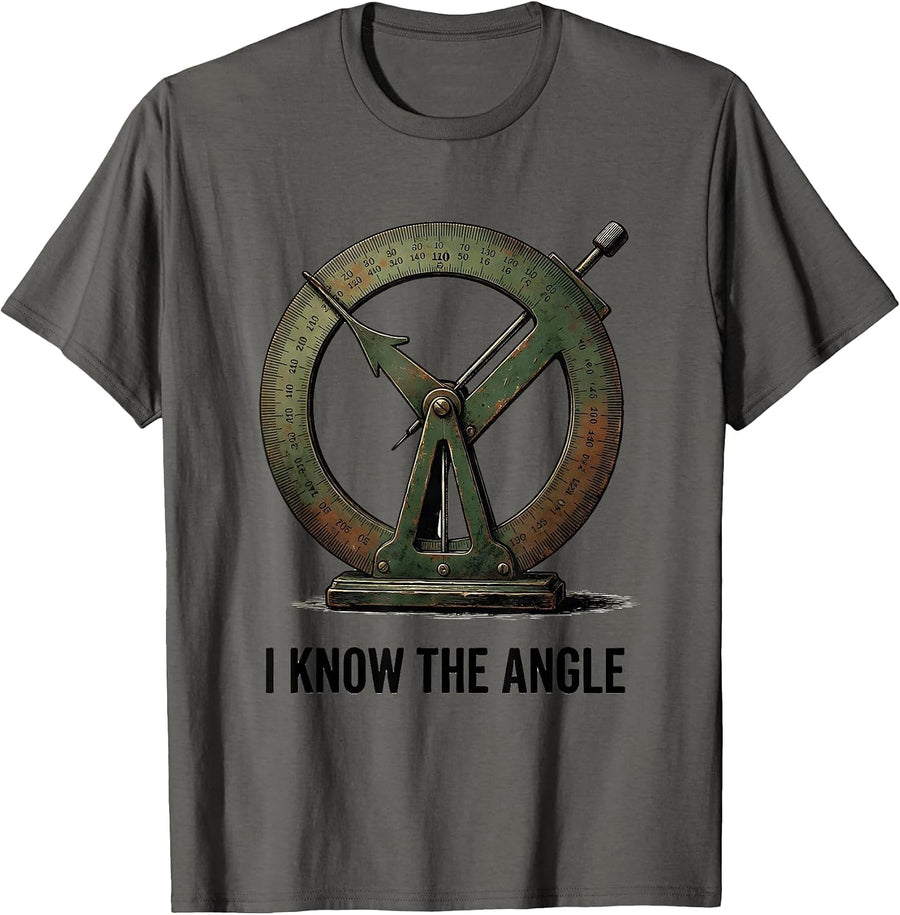 I Know The Angle Vintage Funny Math Teacher Gift T-Shirt - Asphalt Grey