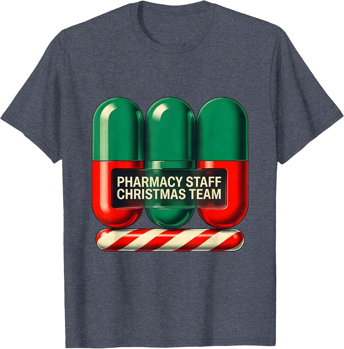 Pharmacy Staff Christmas Team Funny Pharmacy Technician T-Shirt - Heather Blue