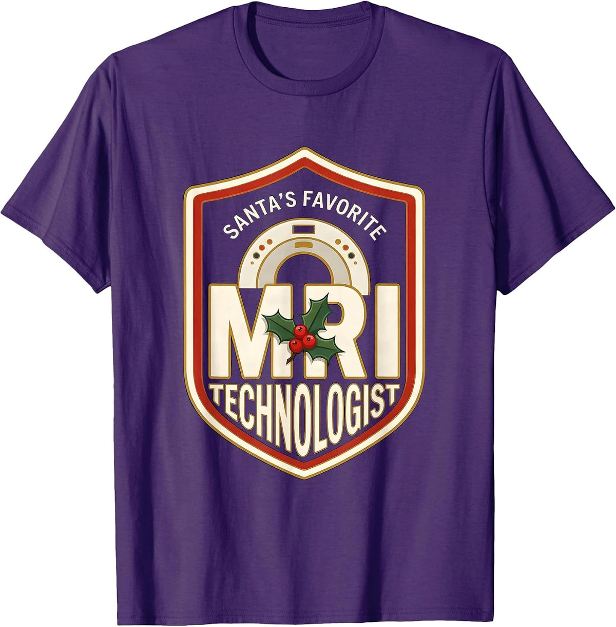 Men's Santa's Favorite MRI Technologist Funny Medical Tech T-Shirt - Purple