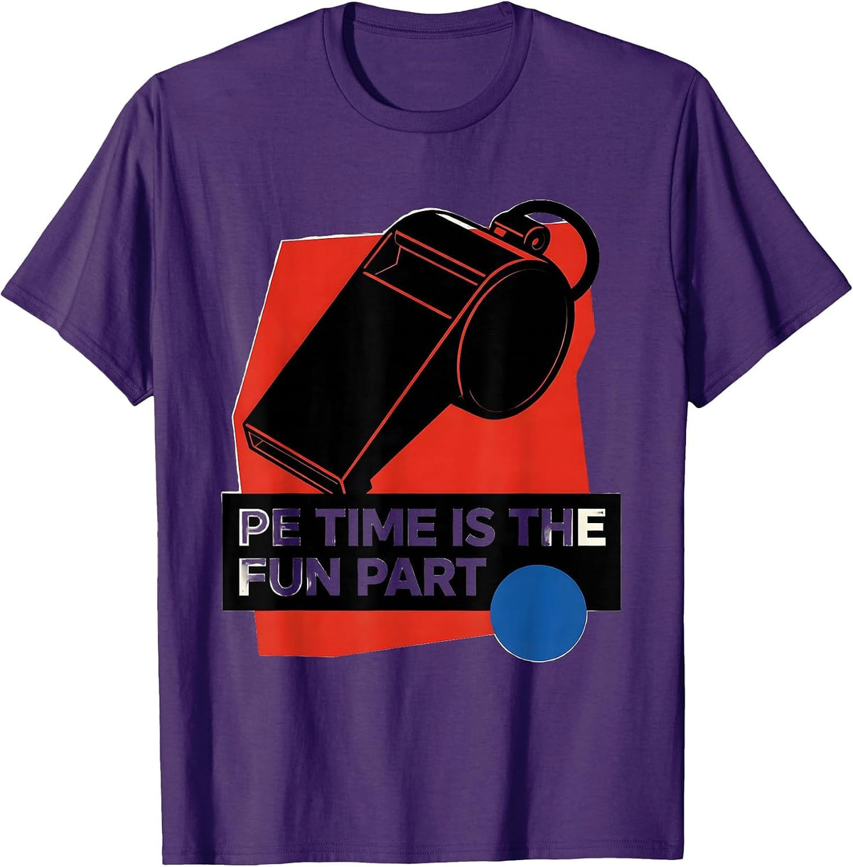 Men's PE Time Is The Fun Part Bauhaus Modernist PE Teacher Back T-Shirt - Purple