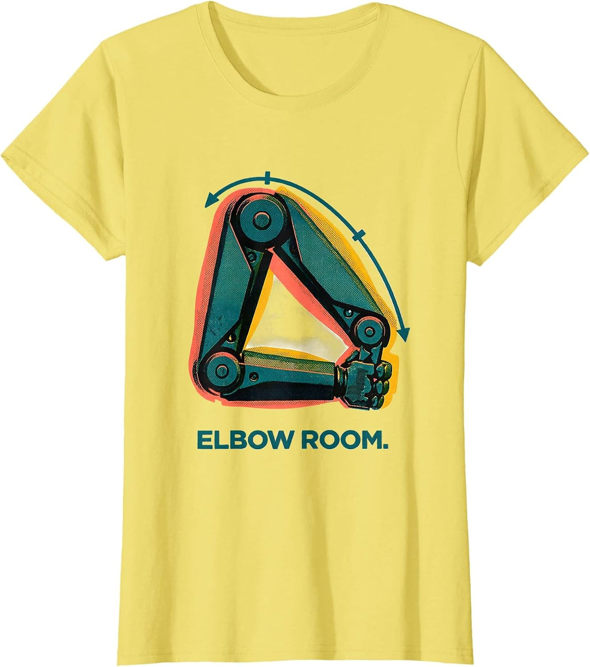 Women's Elbow Room Risograph Physical Therapist OT Humor Gift T-Shirt - Lemon Yellow