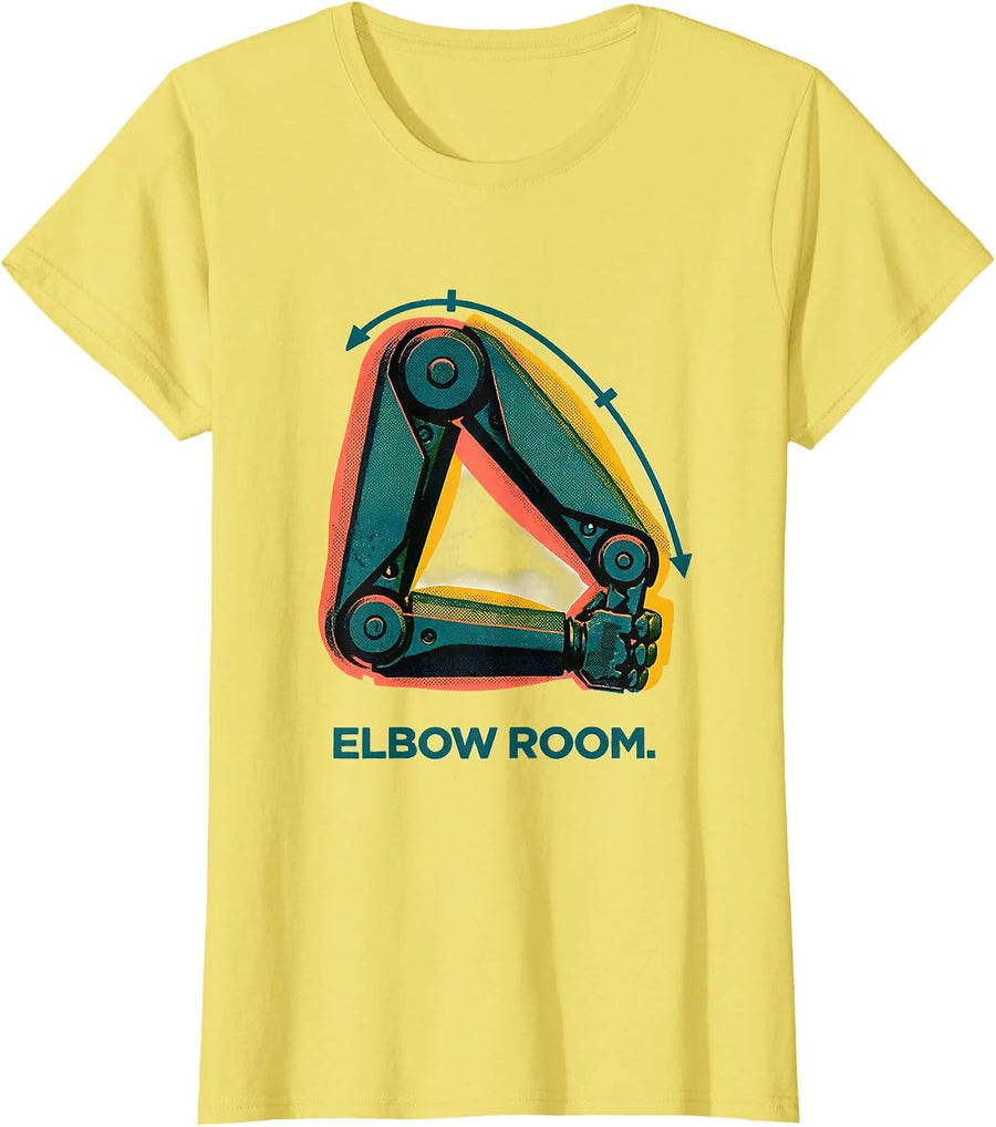 Women's Elbow Room Risograph Physical Therapist OT Humor Gift T-Shirt - Lemon Yellow