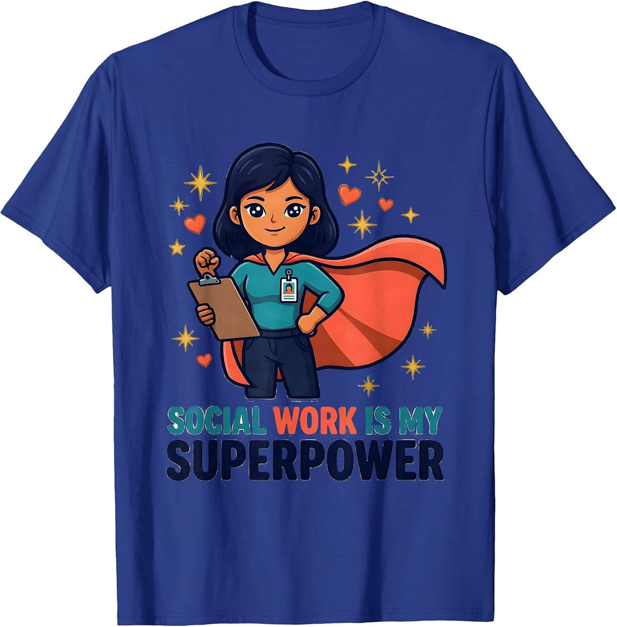 Men's SOCIAL WORK IS MY SUPERPOWER Inspirational Social Worker T-Shirt - Royal Blue