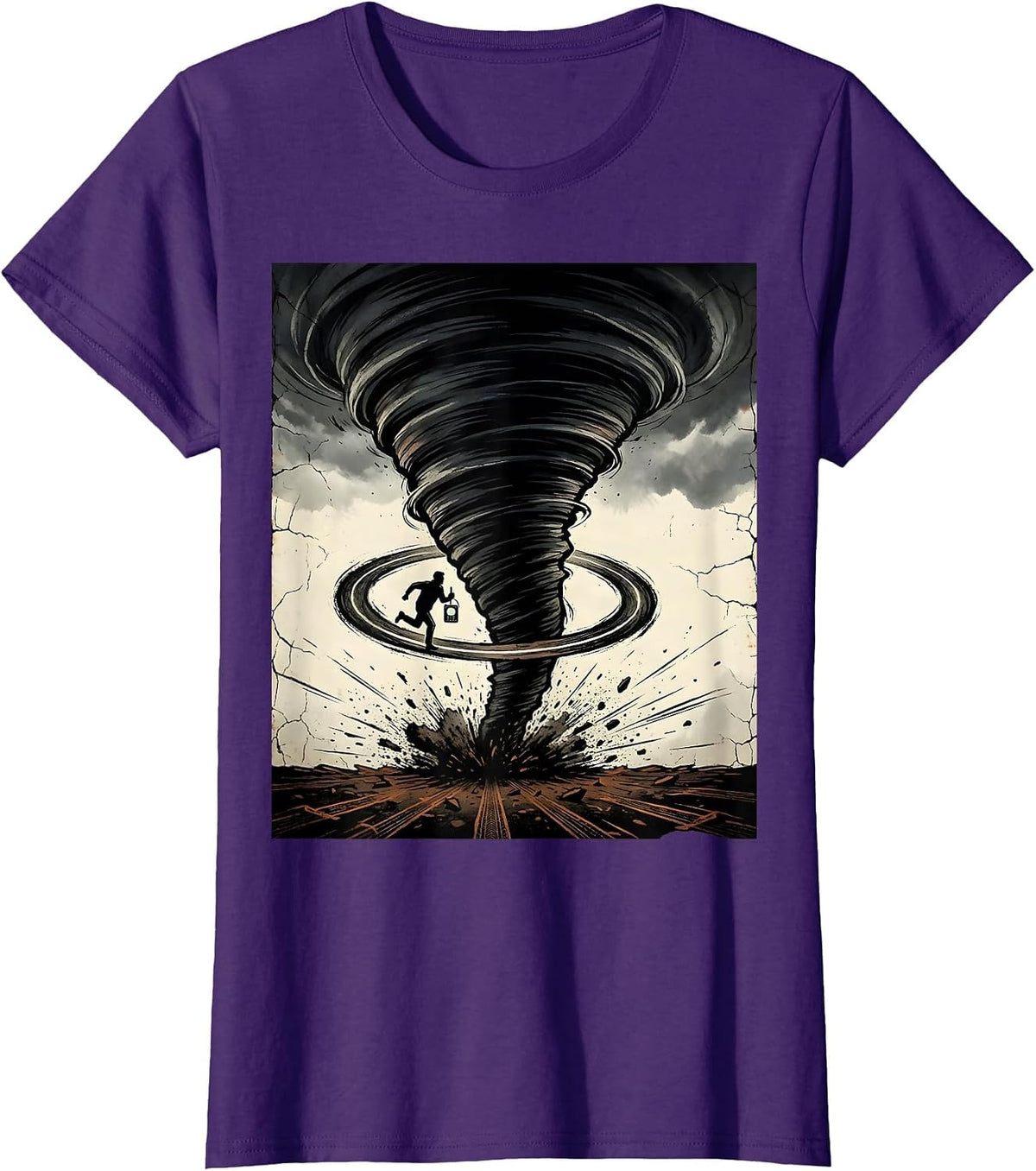 Women's Tornado Chaser Storm Chasing Enthusiast Humor T-Shirt - Purple