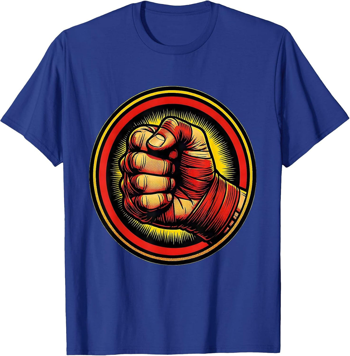 Boxing Taped Hands Close-Up Graphic Tee T-Shirt - Royal Blue