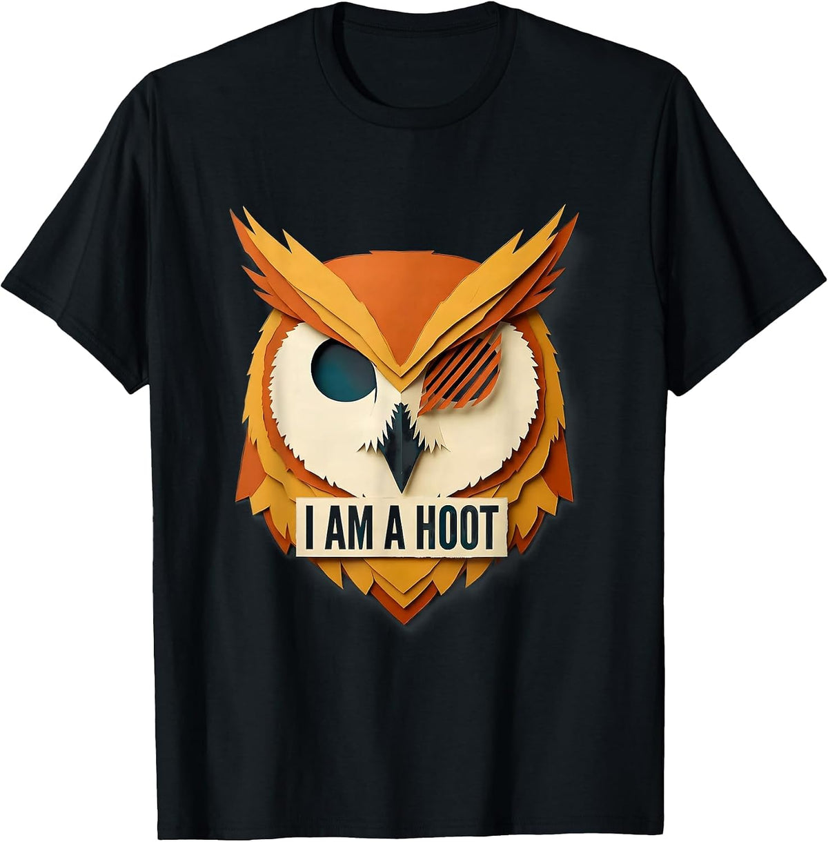 Men's I Am A Hoot Funny Owl Lover Bird Watcher Humor T-Shirt - Black