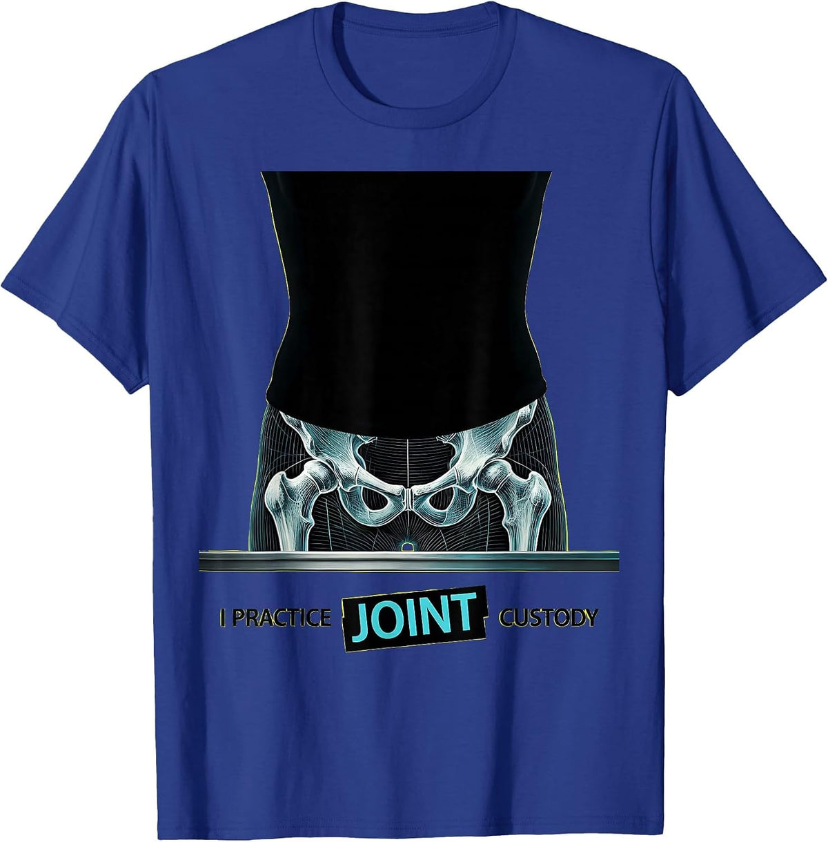 Men's I Practice Joint Custody Funny Physical Therapist Massage T-Shirt - Royal Blue