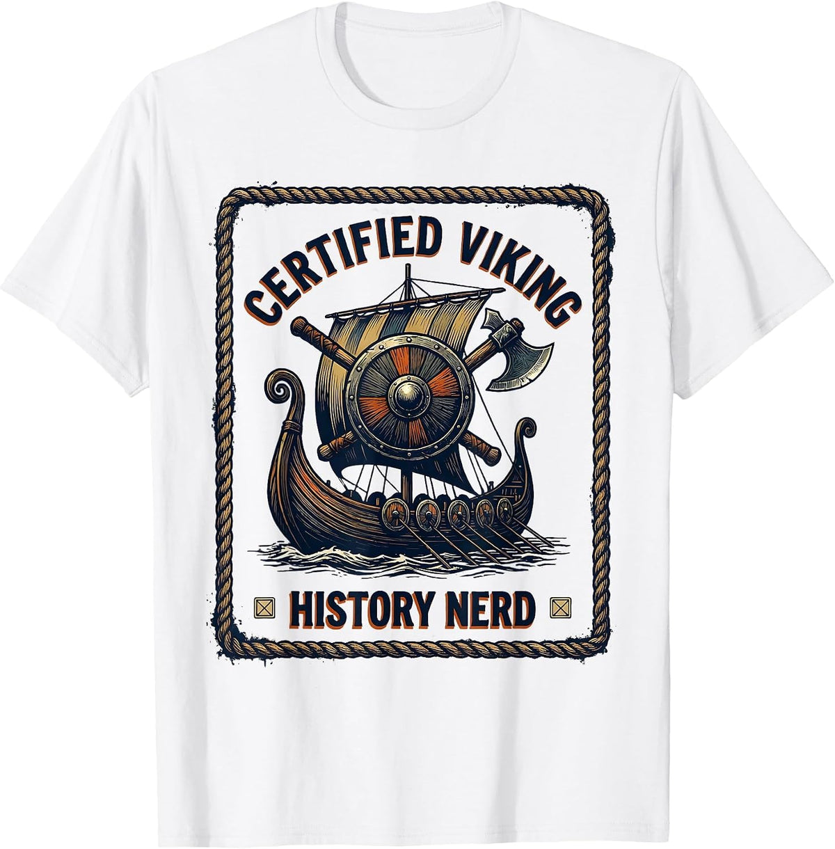 Men's Certified Viking History Nerd Funny History Teacher T-Shirt - White