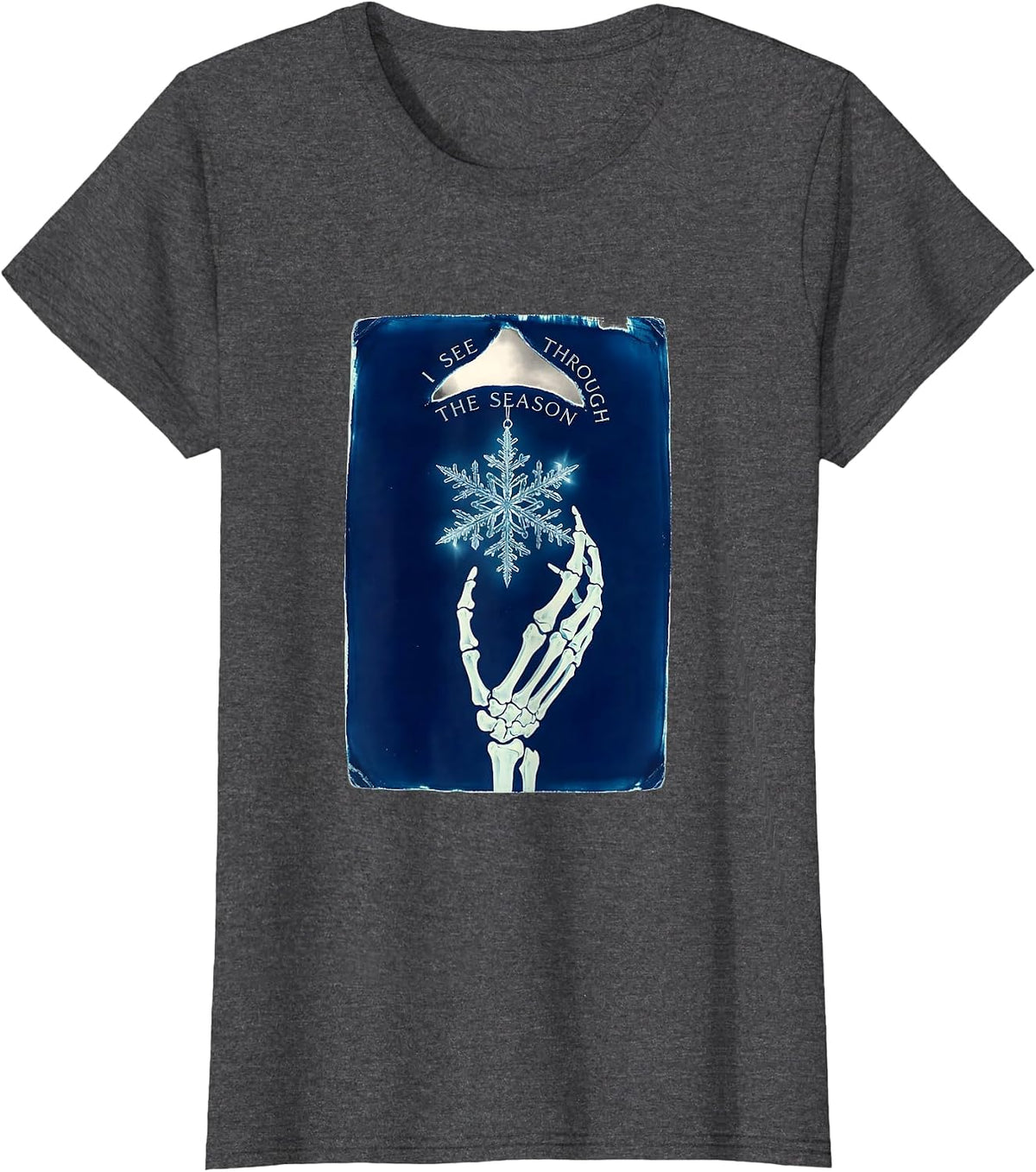 Women's I See Through The Season Funny Radiology Tech X-Ray T-Shirt - Dark Heather Grey
