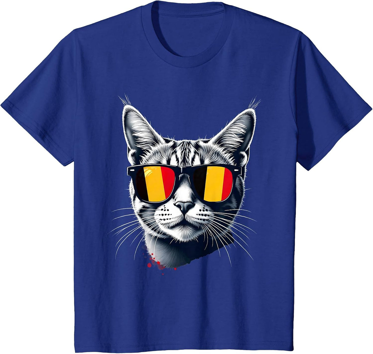 Patriotic Belgium Tabby Cat Belgian Flag T-Shirt - Royal Blue