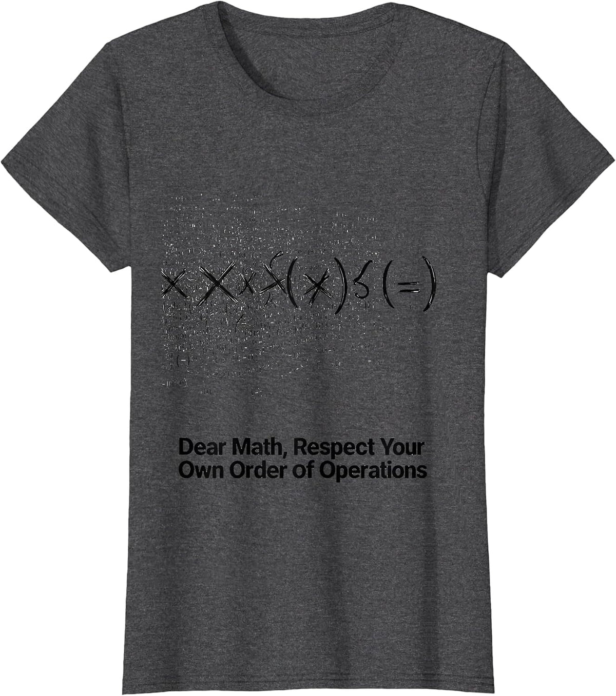 Women's Dear Math, Respect Your Own Order Of Operations Math Teacher T-Shirt - Dark Heather Grey