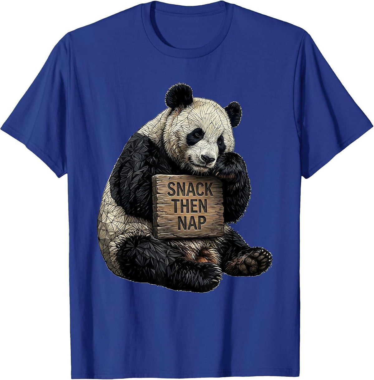 Snack Then Nap Funny Panda Lover Animal Humor T-Shirt - Royal Blue