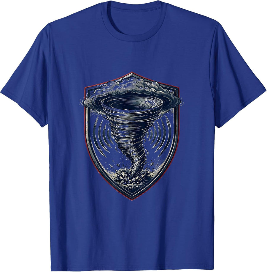 Storm Chaser Tornado Weather Enthusiast Emblem T-Shirt - Royal Blue