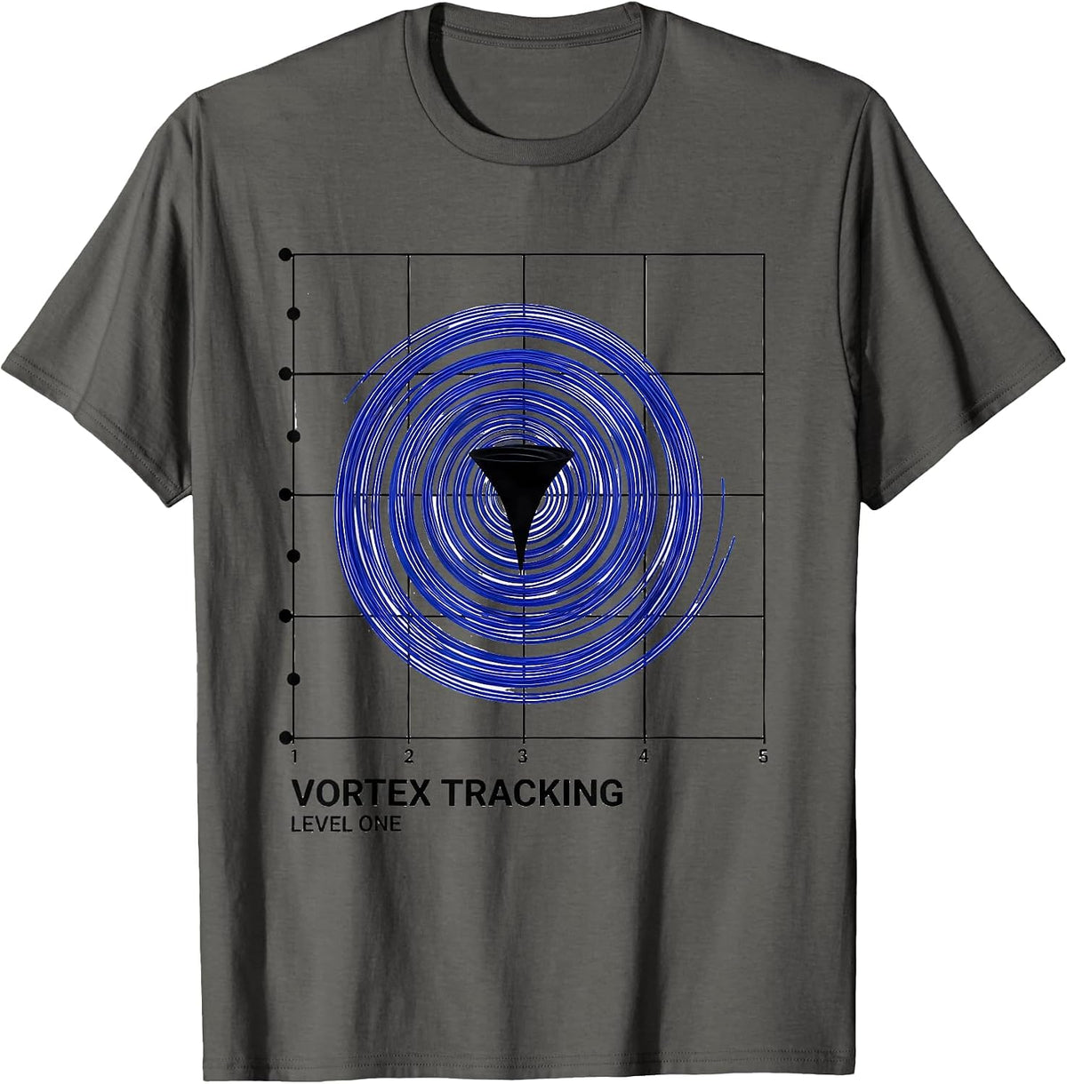 Vortex Tracking Level One Funny Storm Chaser Meteorology T-Shirt - Asphalt Grey