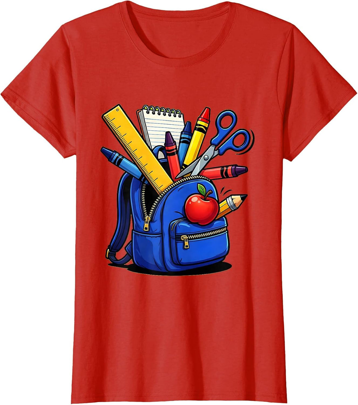 Paraprofessional Overflowing Backpack School Design T-Shirt - Red