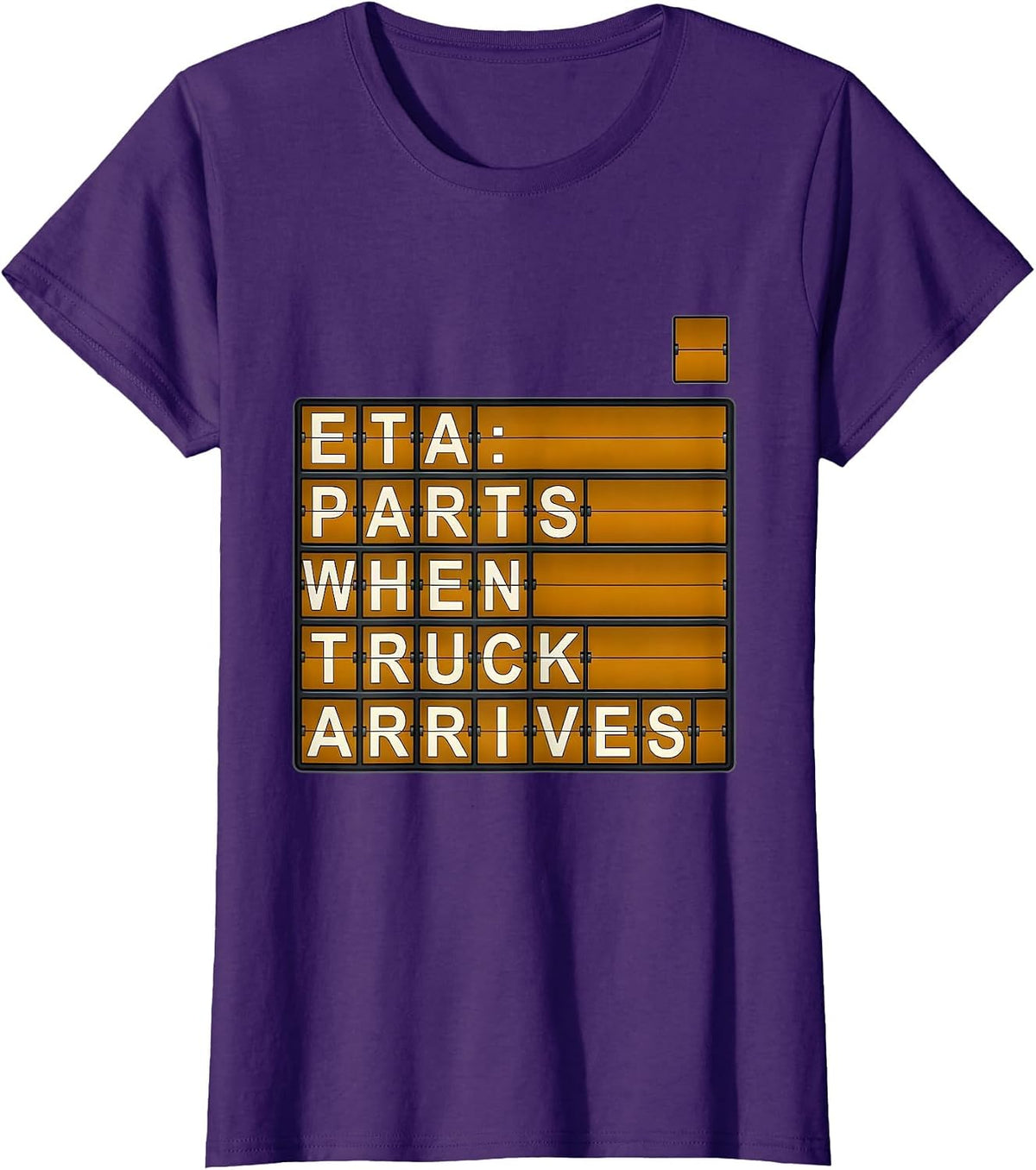 Women's ETA PARTS WHEN TRUCK ARRIVES Mechanic Skeleton Auto Repair T-Shirt - Purple