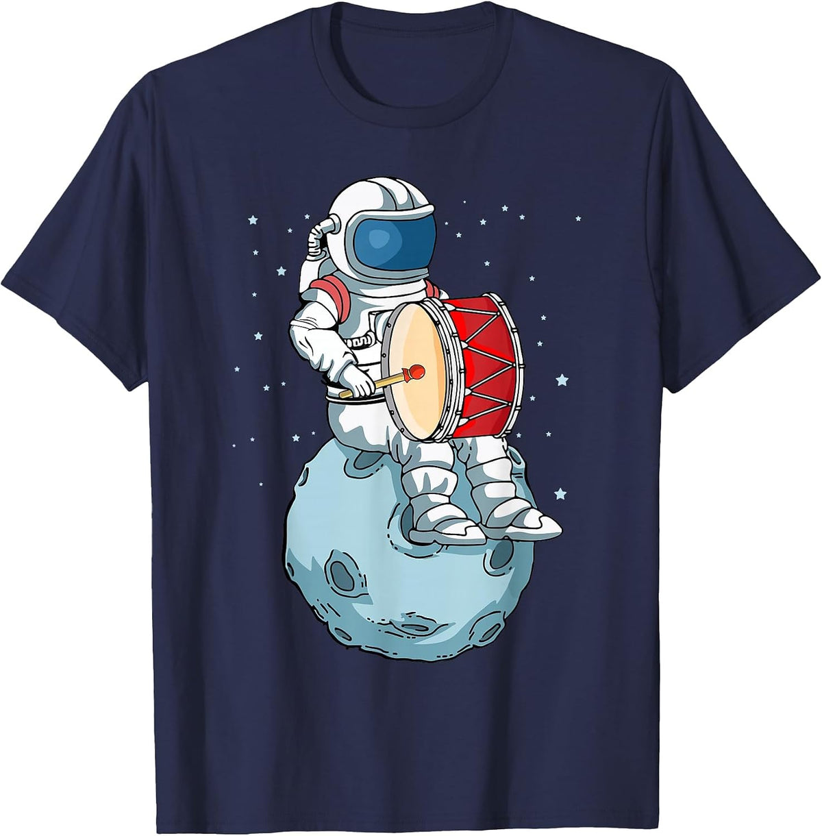 Bass Drum Lover Marching Band Percussion Drum Drummer T-Shirt - Navy Blue