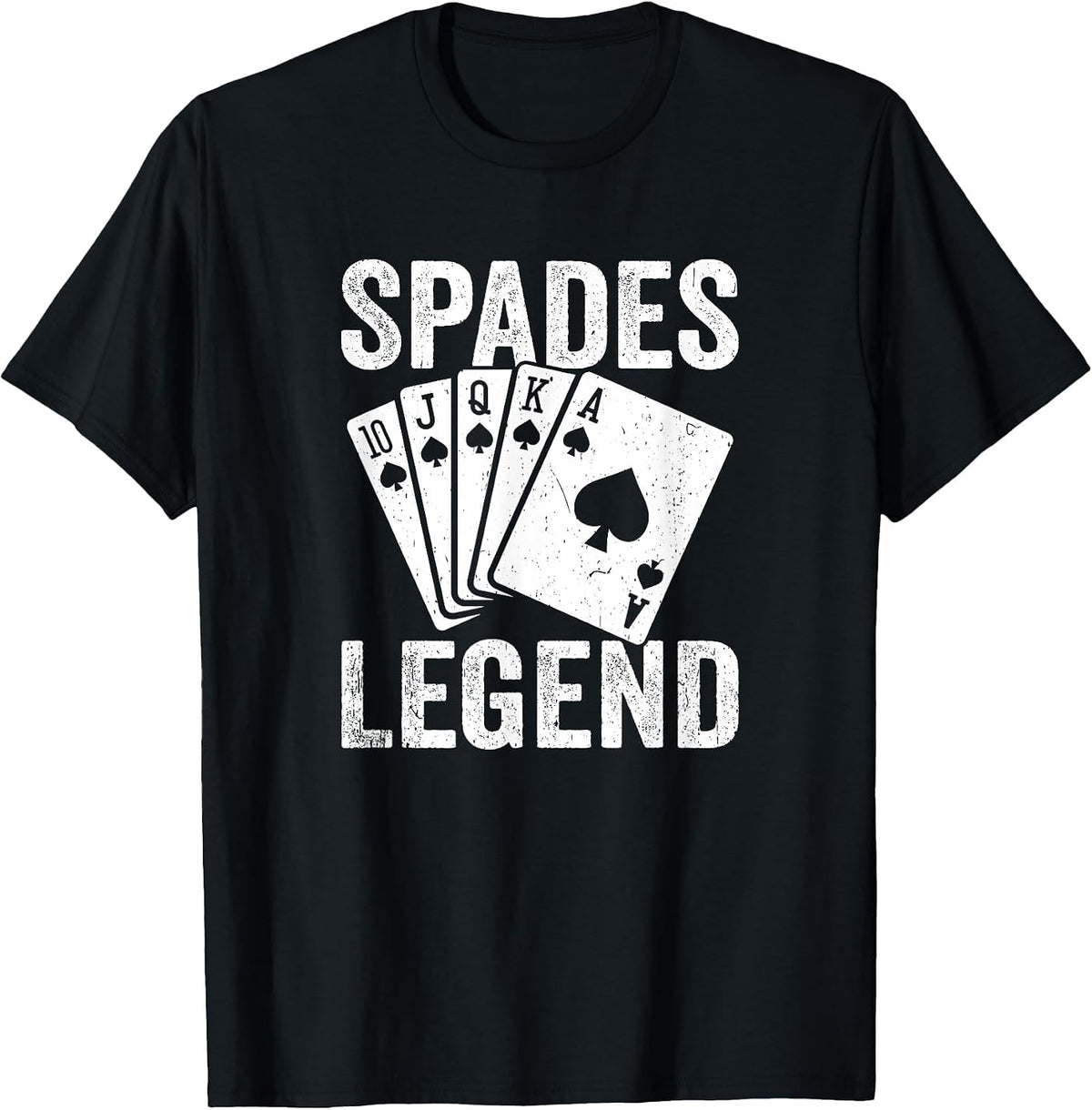 Spades Legend Fun Spade Card Game T-Shirt - Black