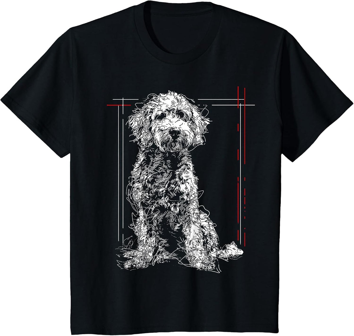 Labradoodle Motif Pet Artwork Dog Labradoodle T-Shirt - Black
