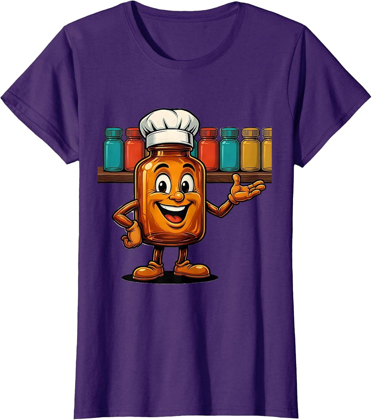 Women's Pharmacy Technician Colorful Medicine Bottles T-Shirt - Purple