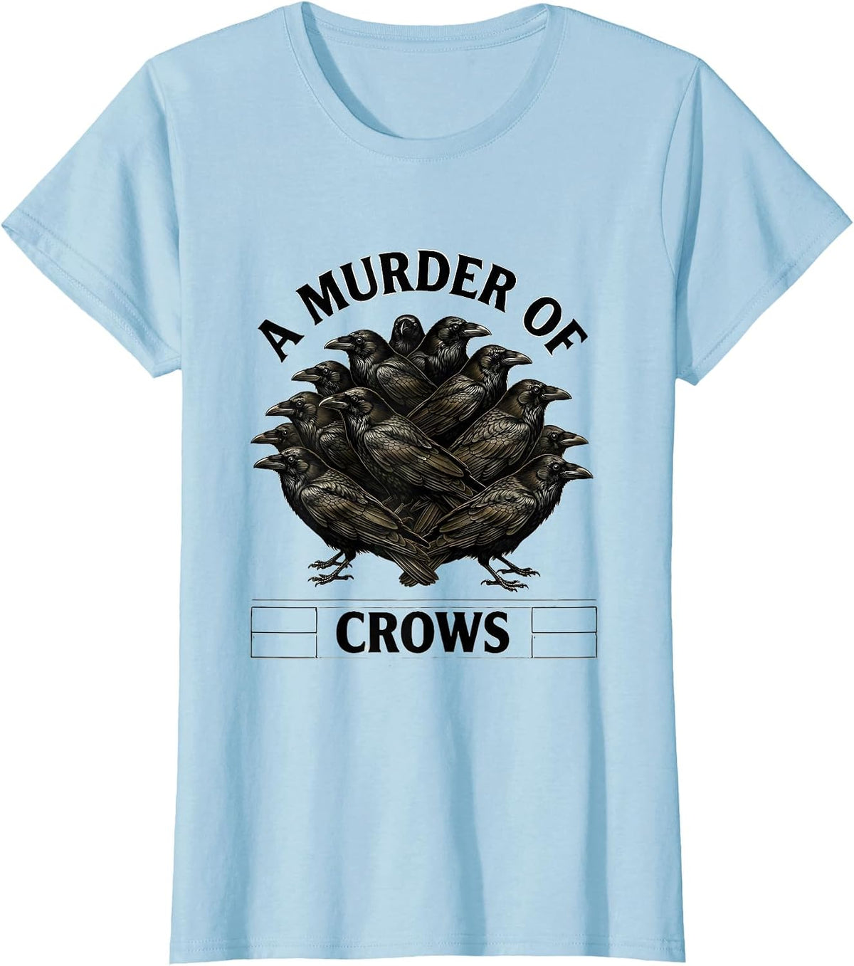 A Murder Of Crows Botanical Crow Humor Animal Meme T-Shirt - Baby Blue