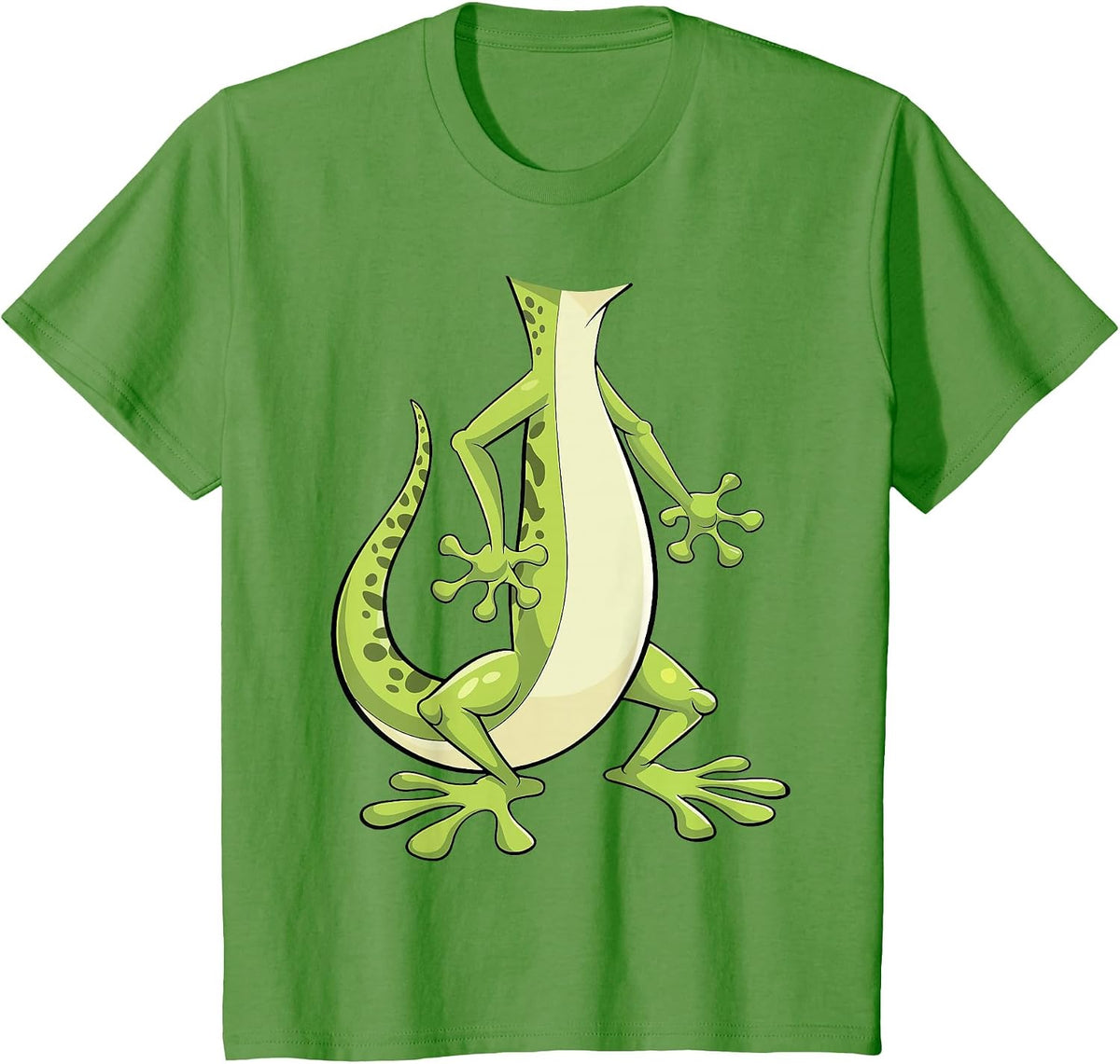 Gecko Shirt for Adults and Kids Green Lizard Costume Tees T Shirts Men Women - Grass Green