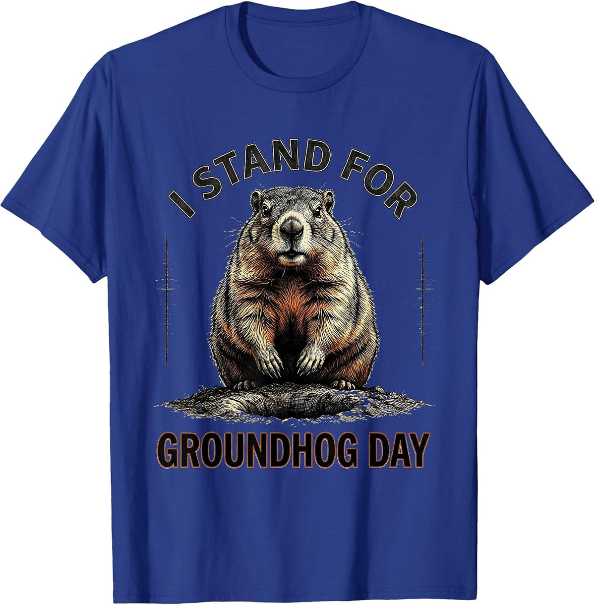 I Stand For Groundhog Day Funny Vintage Groundhog Day Gift T-Shirt - Royal Blue