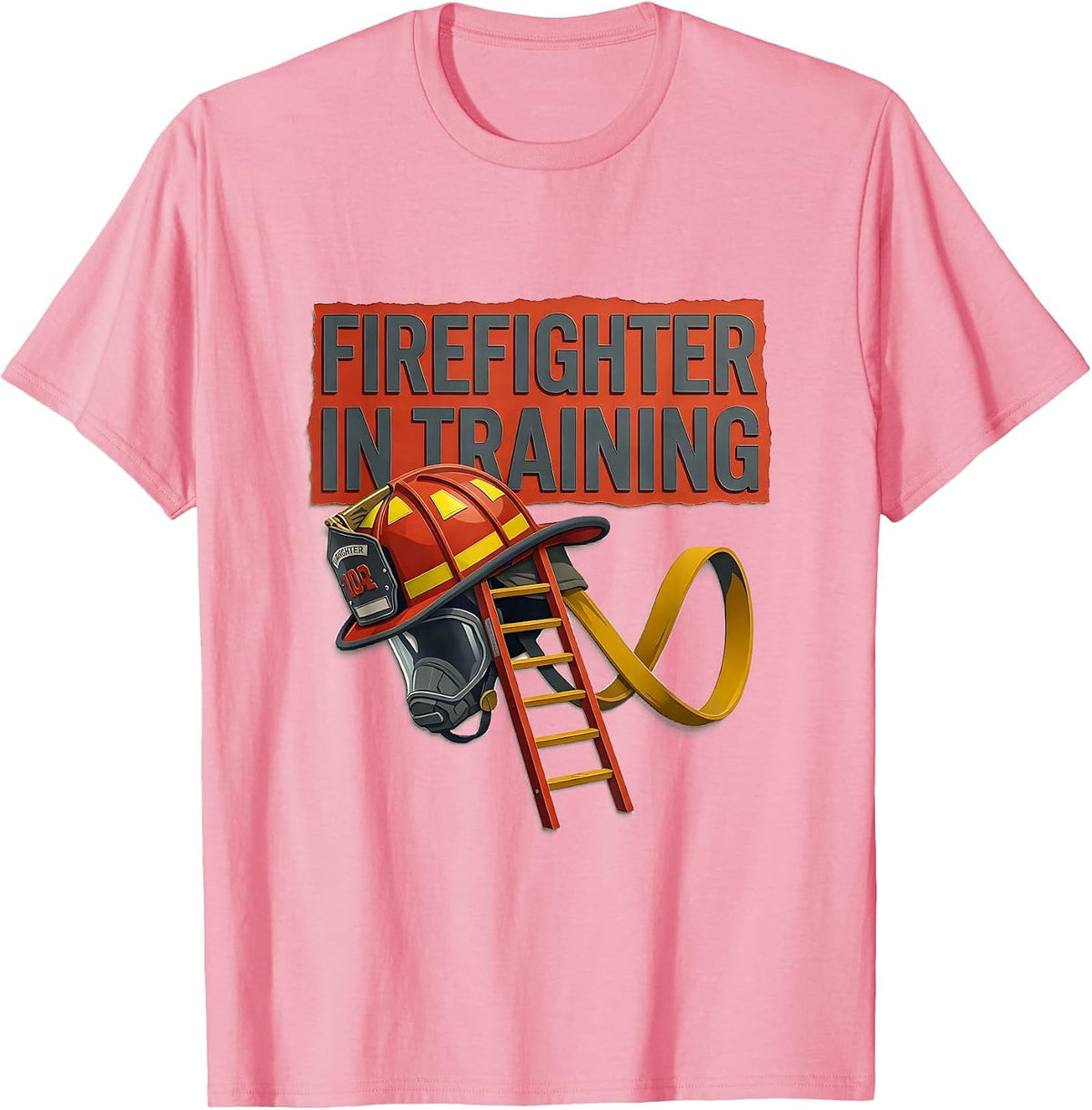 Men's Firefighter In Training Midcentury Modern Toddler Boy Gift T-Shirt - Pink