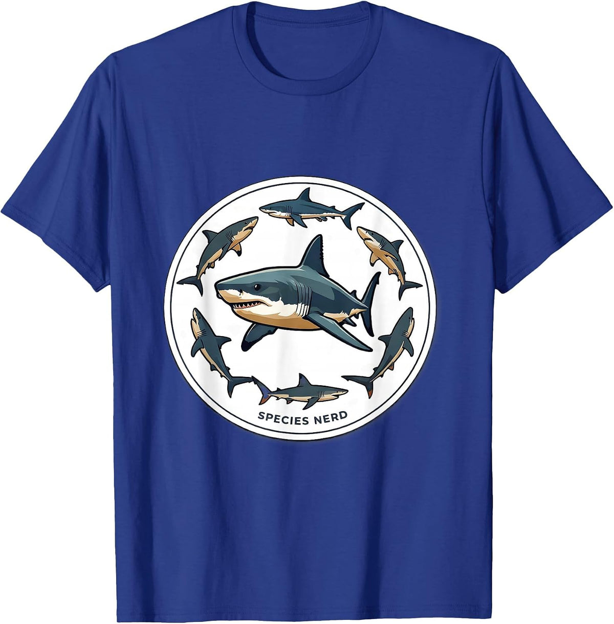 Men's Species Nerd Funny Shark Lover Marine Biology Ocean Wildlife T-Shirt - Royal Blue