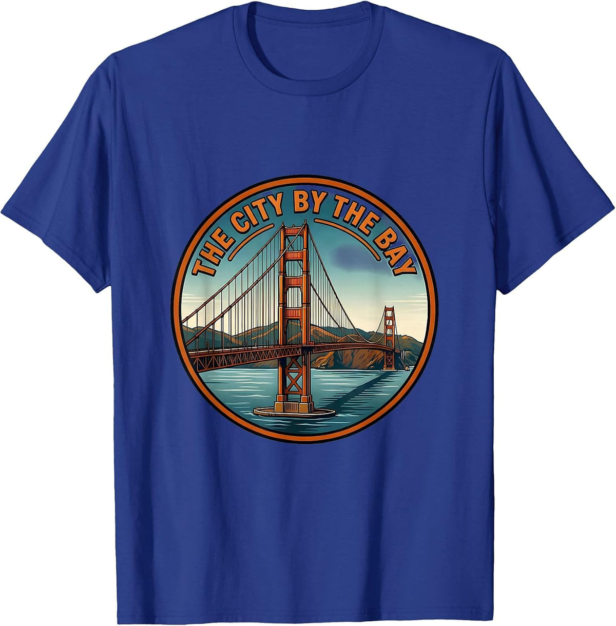 The City By The Bay Vintage Golden Gate Bridge Souvenir T-Shirt - Royal Blue