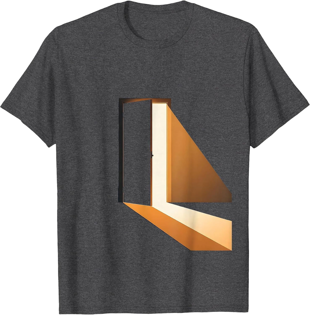 Social Worker Open Door Warm Light Illustration T-Shirt - Dark Heather Grey