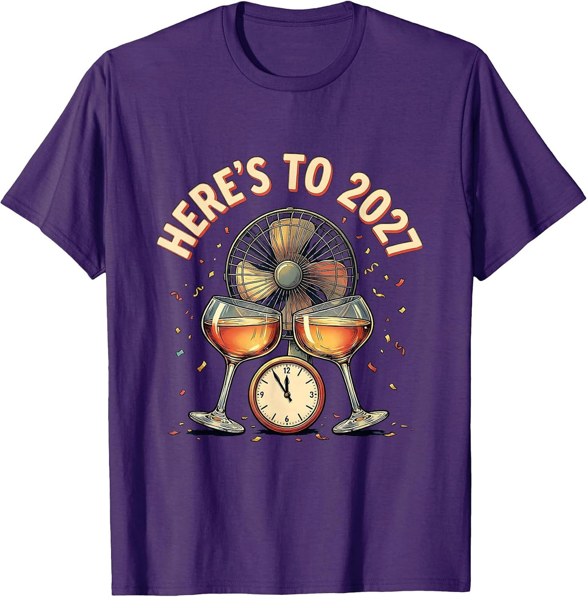 Here's To 2027 Novelty Party Countdown New Year T-Shirt - Purple