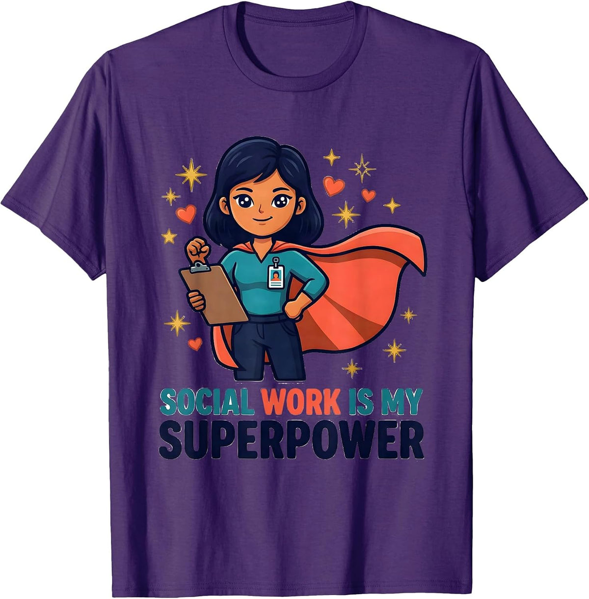 Men's SOCIAL WORK IS MY SUPERPOWER Inspirational Social Worker T-Shirt - Purple
