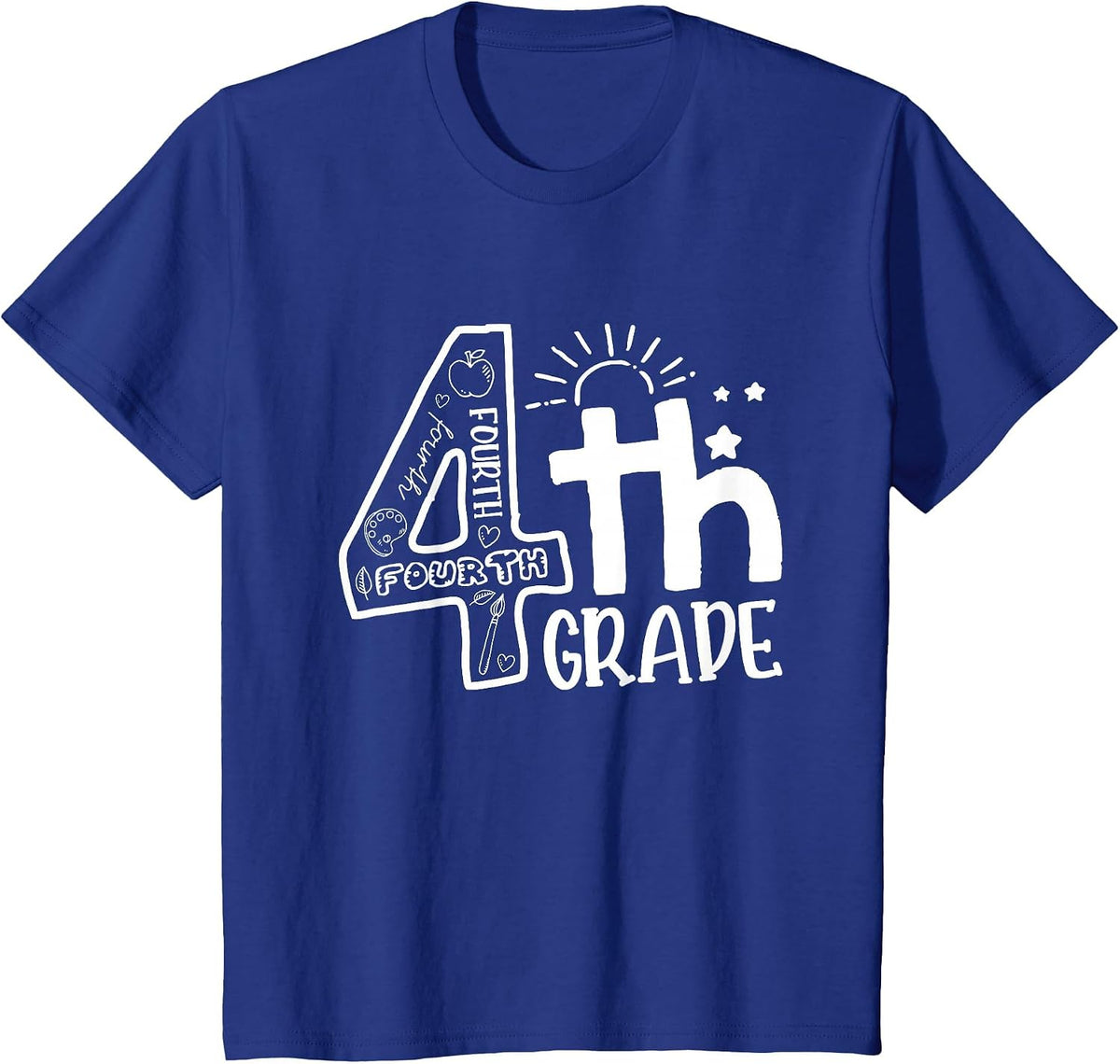 Hello 4th Grade Teacher Boys and Team Fourth Grade Girls T-Shirt - Royal Blue