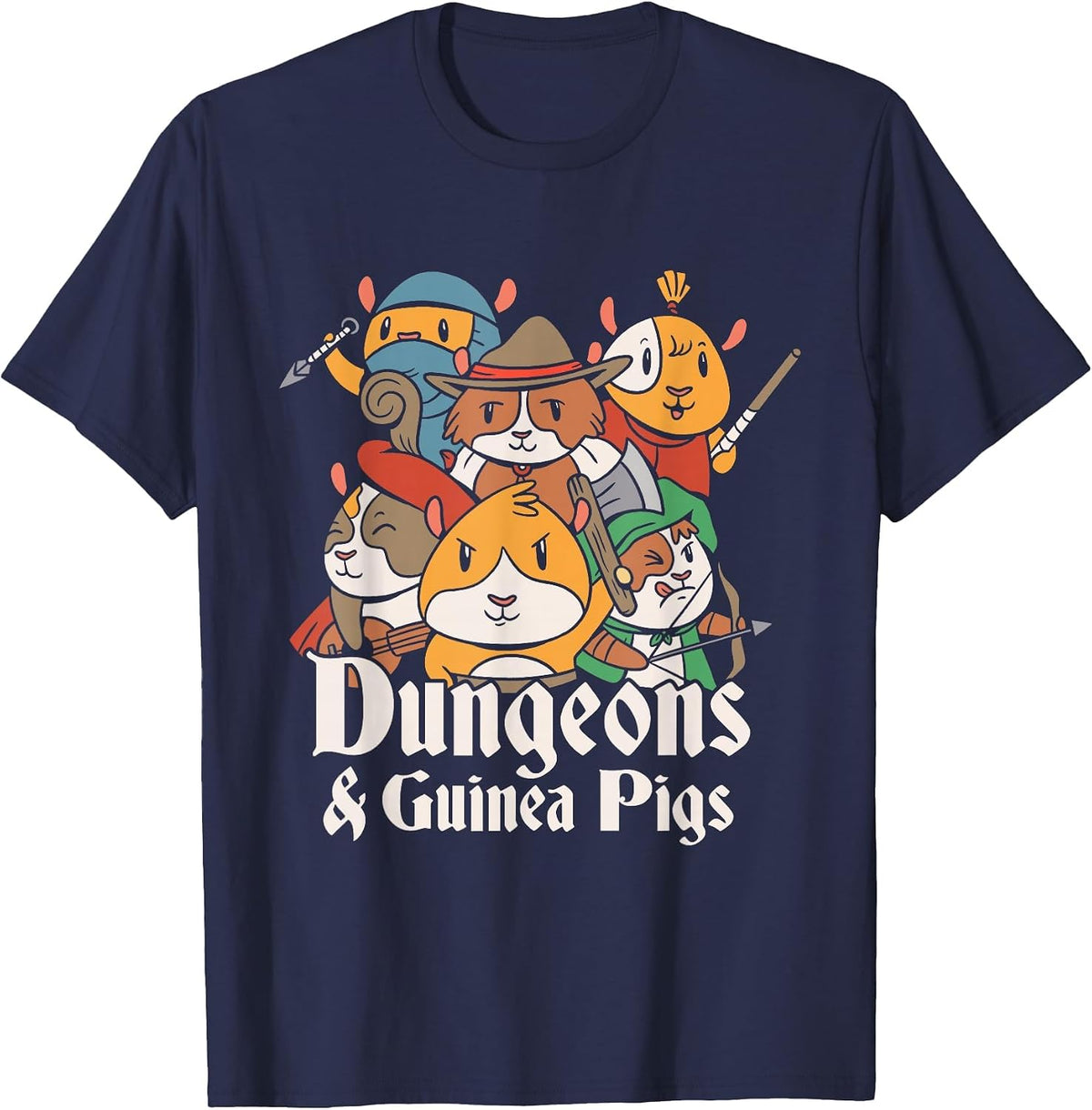 Dungeons and Guinea Pigs Parody T-Shirt - Navy Blue