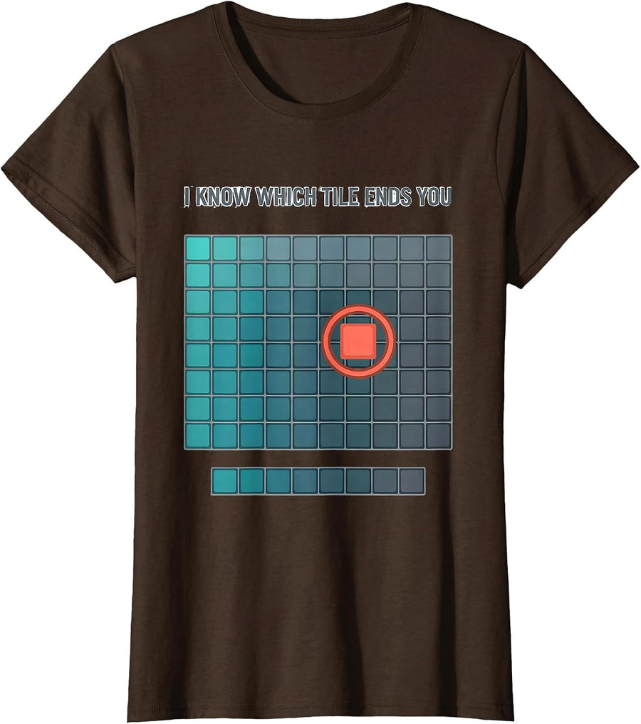 Women's I Know Which Tile Ends You Funny Periodic Table Chemistry T-Shirt - Brown