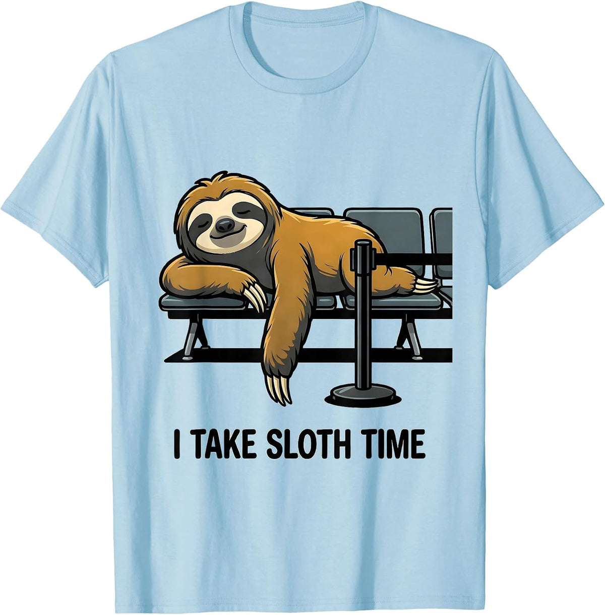 Men's I Take Sloth Time Funny Sloth Lover Gift T-Shirt - Baby Blue