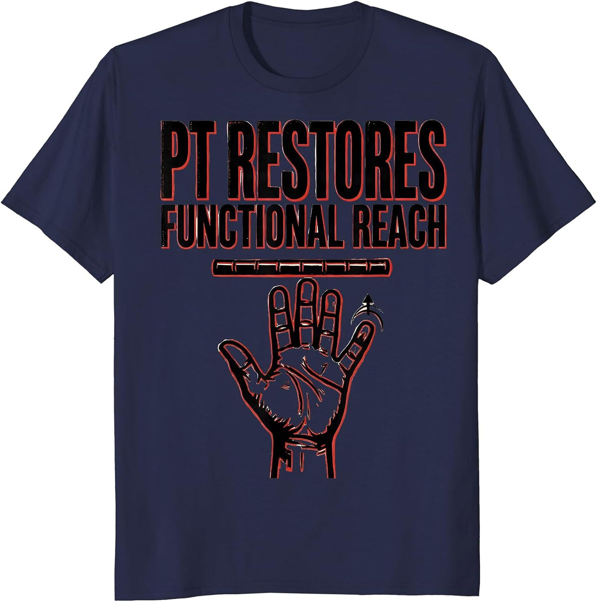 Men's PT Restores Functional Reach Stencil Graphic Physical T-Shirt - Navy Blue
