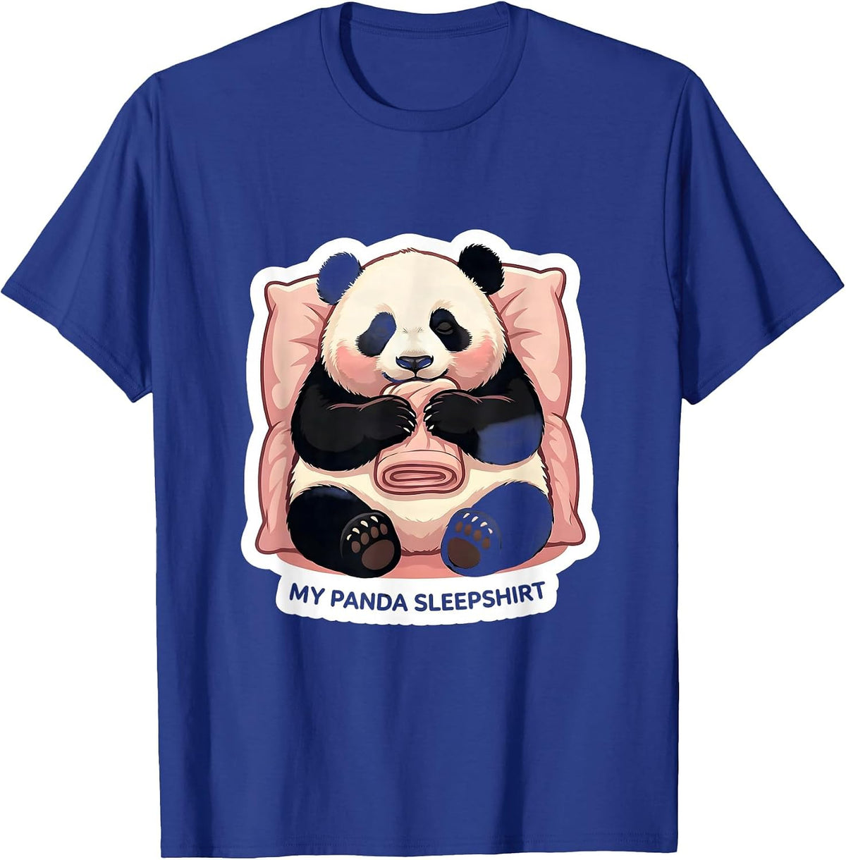 Men's My Panda Sleepshirt Cute Animal Lover Pajama Gift T-Shirt - Royal Blue