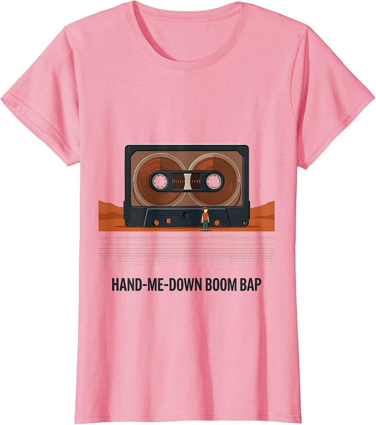 Women's Hand-Me-Down Boom Bap Old School Hip Hop 80s 90s Retro T-Shirt - Pink