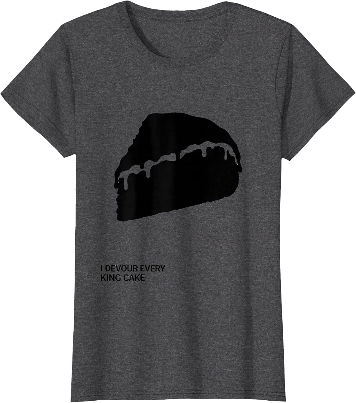 Women's I Devour Every King Cake Mardi Gras Carnival Party Humor T-Shirt - Dark Heather Grey
