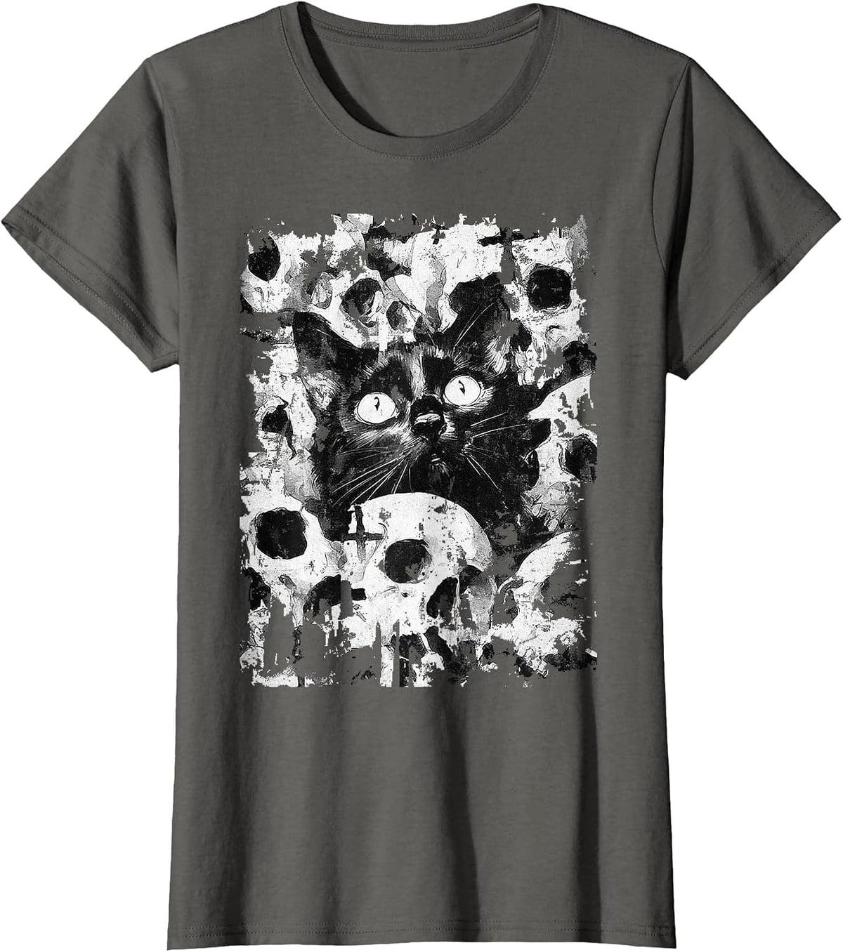 Gothic Punk Dark Fashion Y2K Streetwear Vintage Women Men T-Shirt - Asphalt Grey