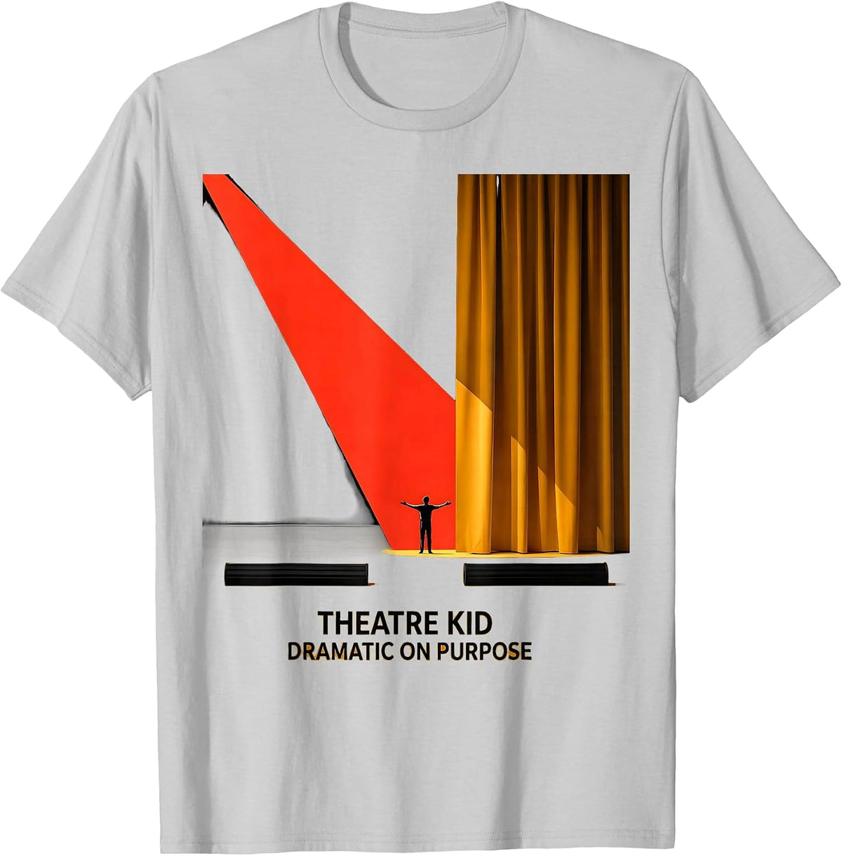 Men's Theatre Kid Dramatic On Purpose Constructivist Poster Stage T-Shirt - Silver Grey