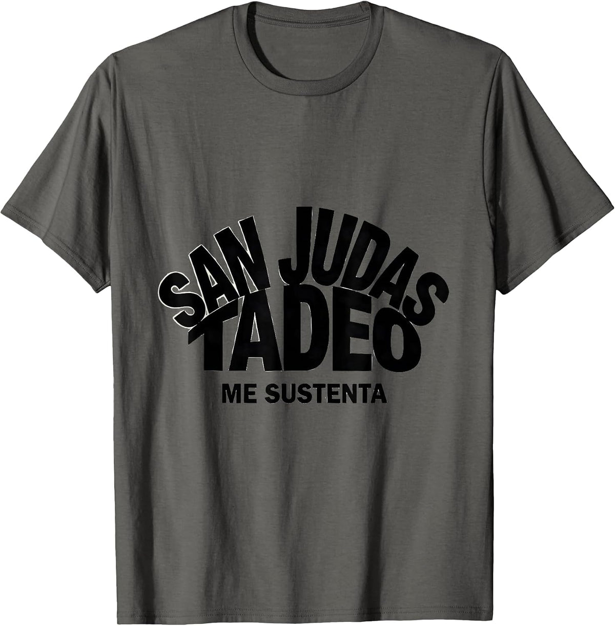 San Judas Tadeo Me Sustenta Devotional Spanish Faith Gift T-Shirt - Asphalt Grey