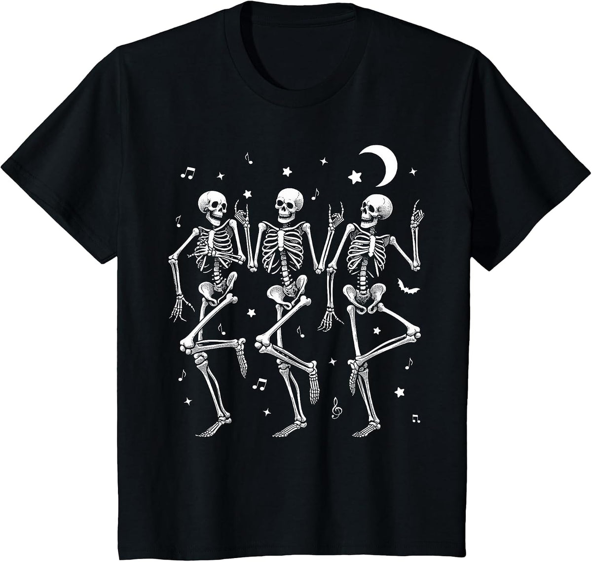 Dancing Skeletons Halloween Funny Skeleton Dance Halloween T-Shirt - Black