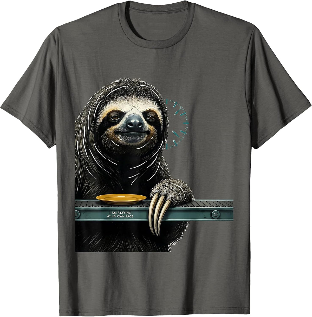 I Am Staying At My Own Pace Funny Sloth Lover Gift T-Shirt - Asphalt Grey