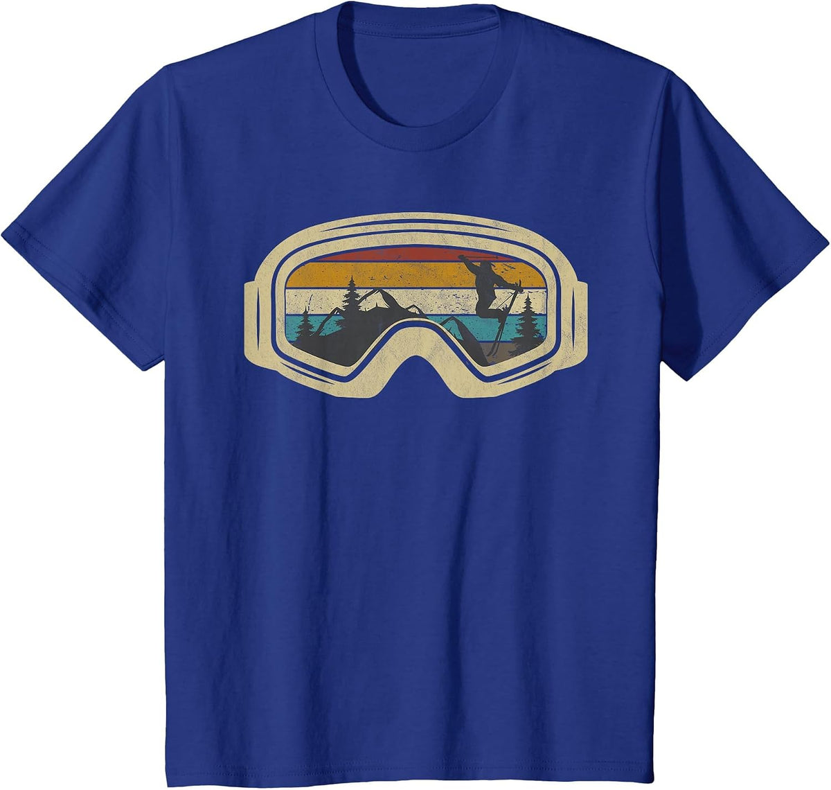 Retro Ski Goggles Mountain Snow Winter Vacation Skiing T-Shirt - Royal Blue